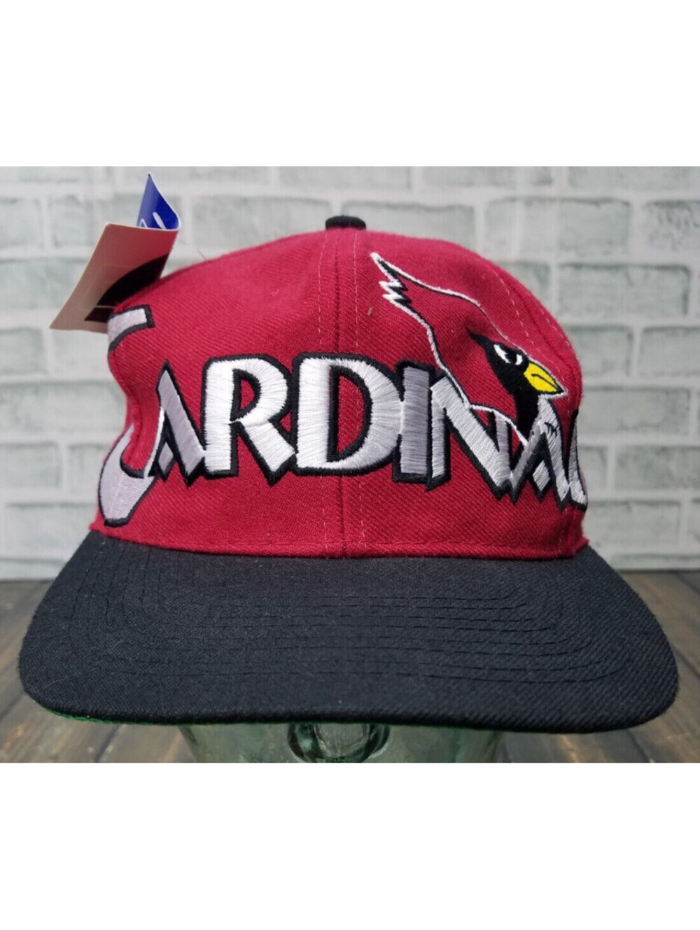 Vintage 90s Arizona Cardinals LARGE LETTERS NFL Strap Back Hat Cap NWT Deadstock